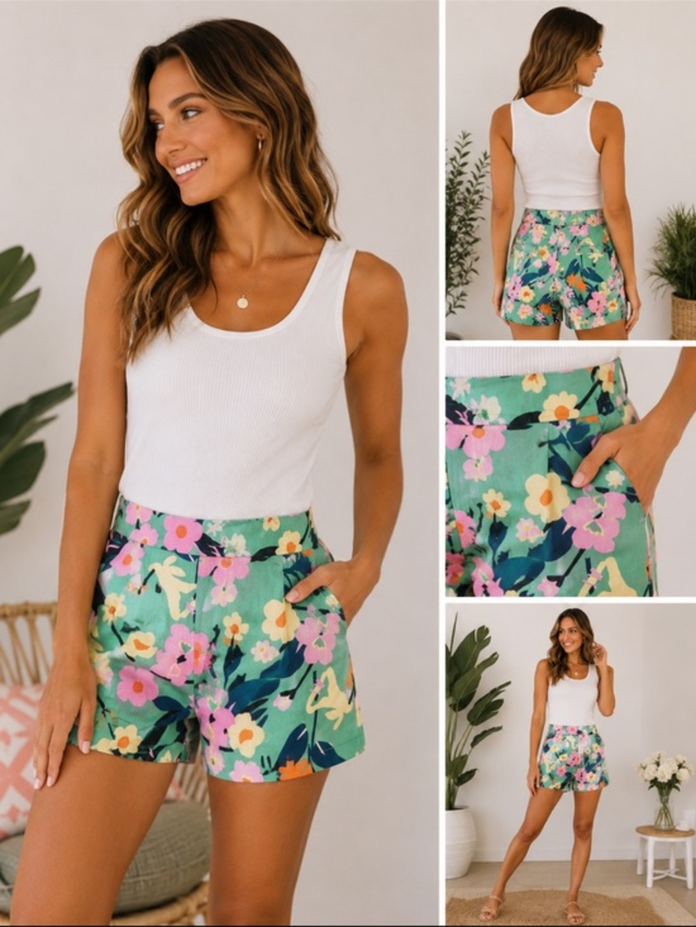 Whit Two floral high waisted shorts
